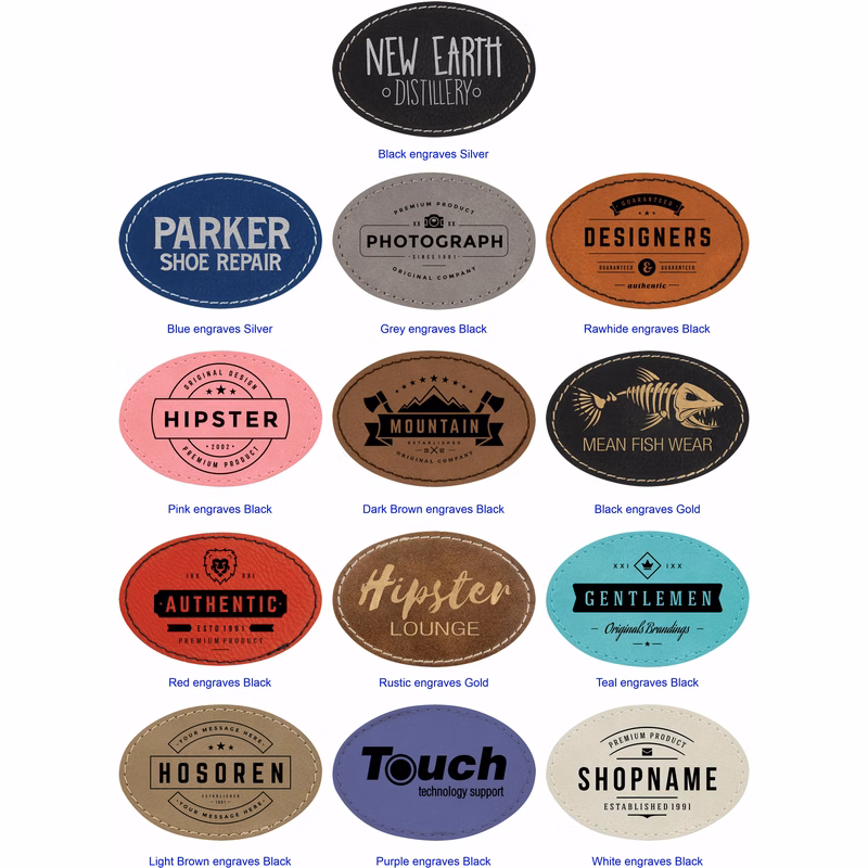 3 1/2" x 2 1/2" Oval Leatherette Patch with Adhesive