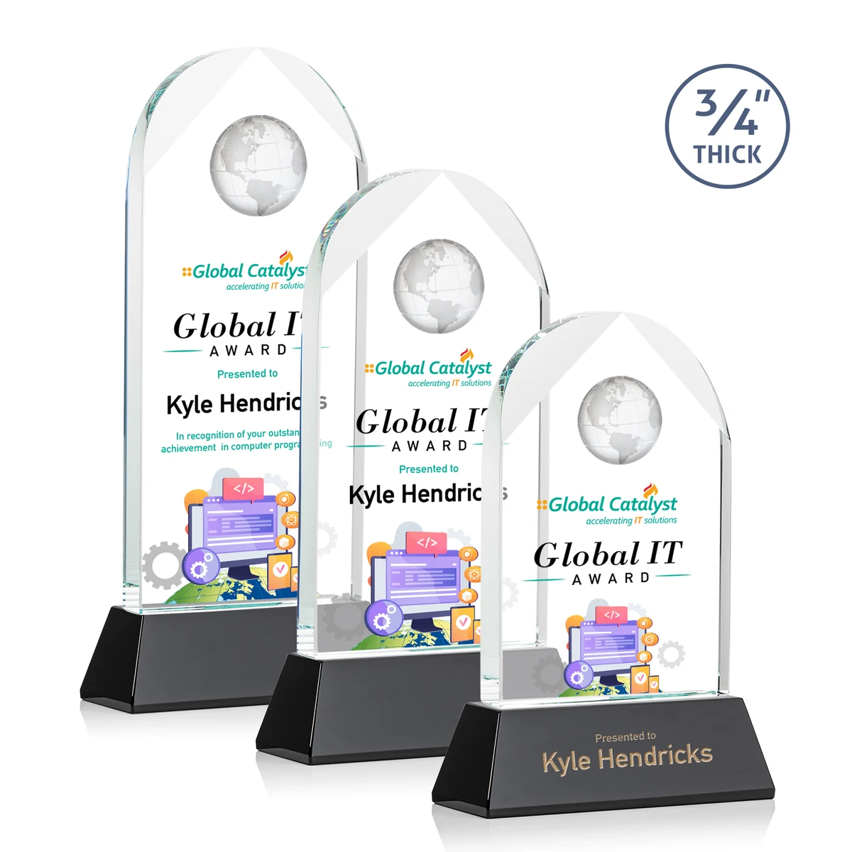 Blake Globe VividPrint™ Award on Newhaven - Black 1