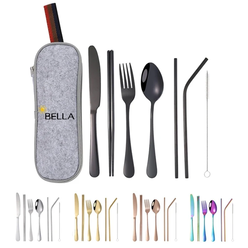 Reusable Stainless Steel Cutlery Set With Case 1