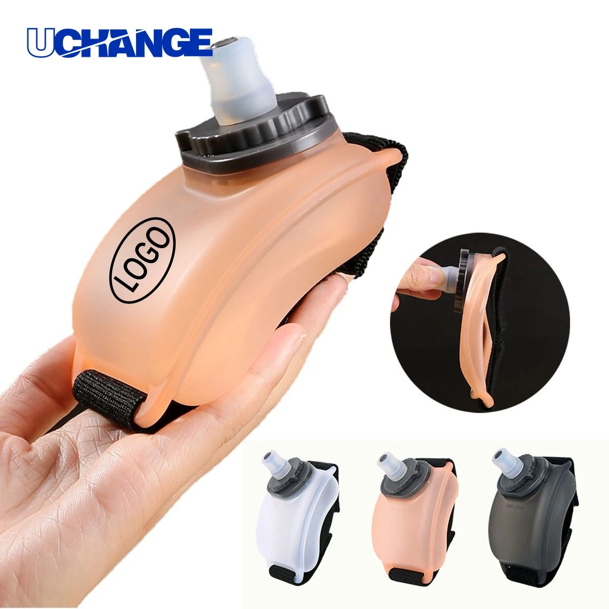Silicone Wrist Water Bottle Container for Running (7oz) 1