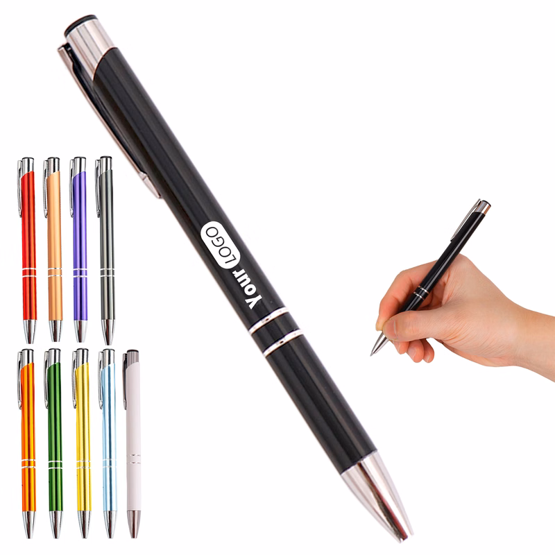 Retractable Ballpoint Pen with Dual Metal Rings