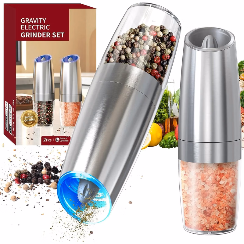 Graviry Electric Salt and Pepper Grinder Set
