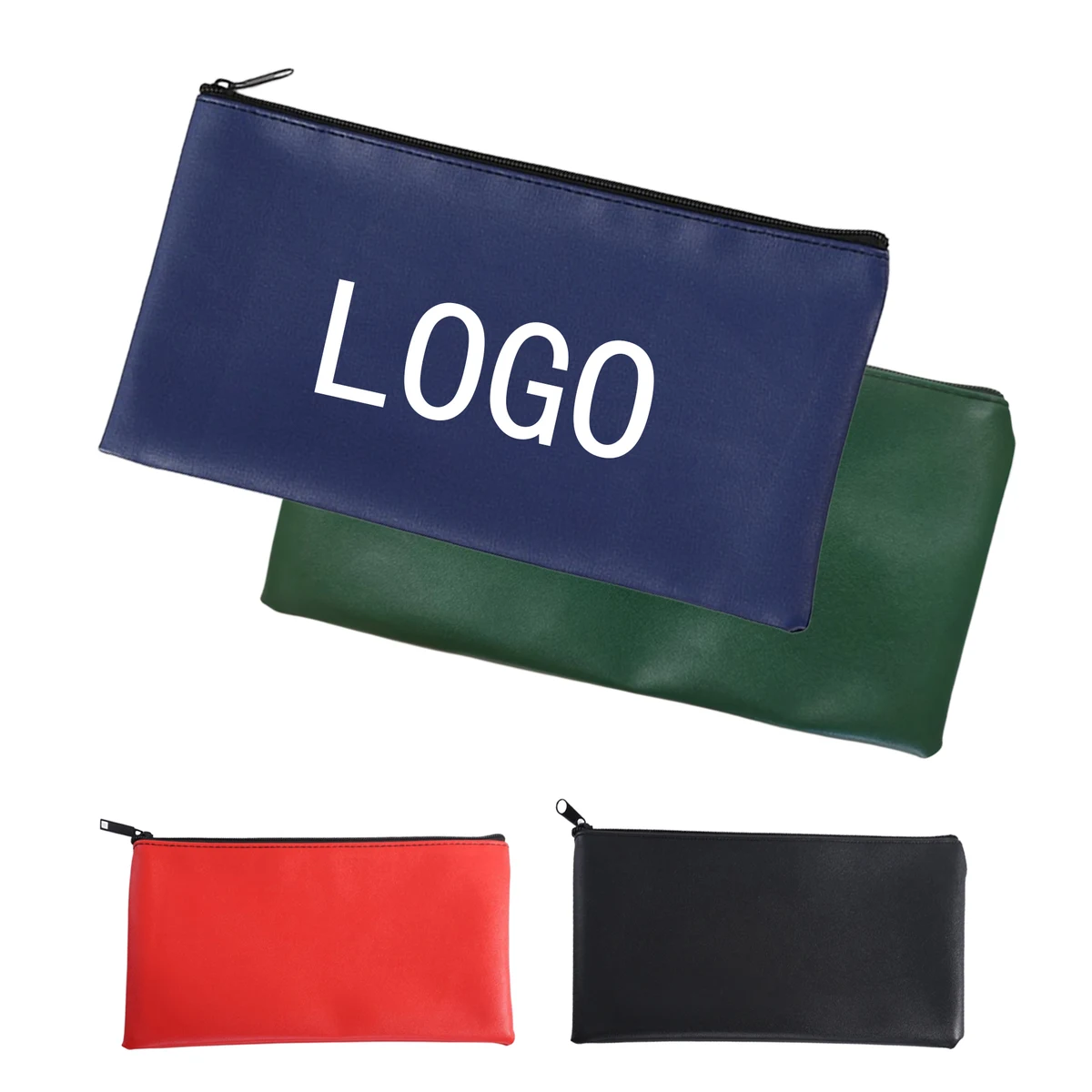 Zipper Leather Bank Deposit Bag 1