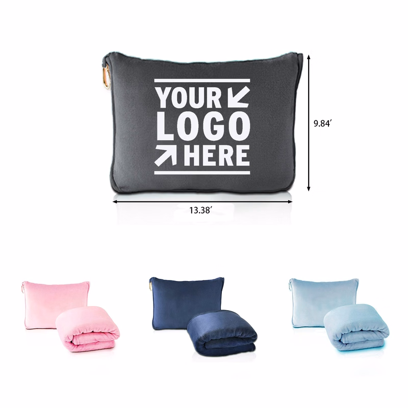 2 in 1 Airplane Blanket with Soft Bag Pillowcase
