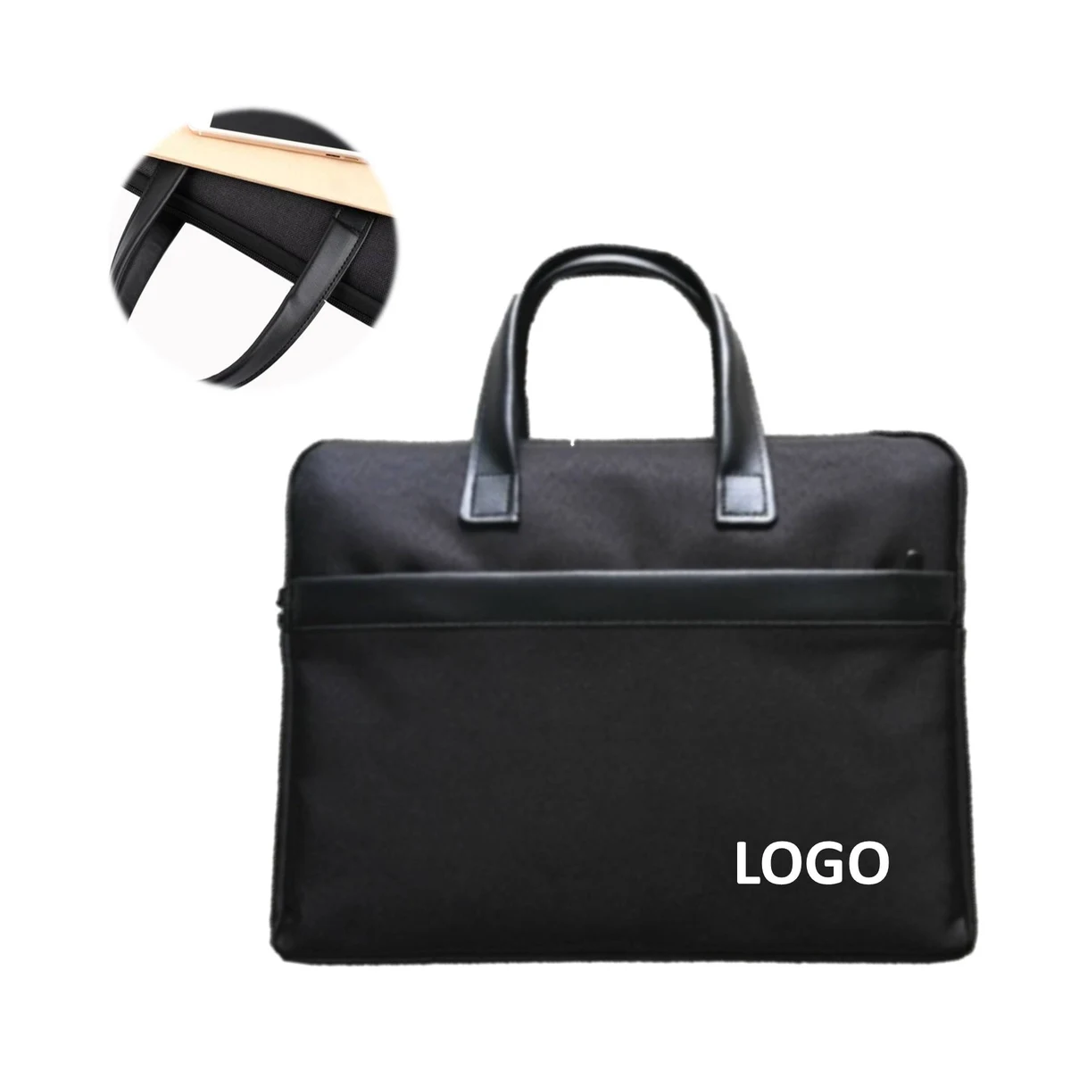 Portable Business Canvas Zipper Document Bag 1