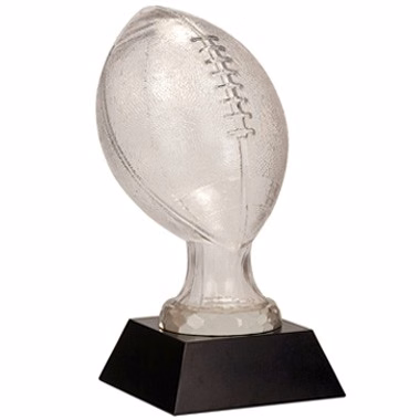 13 3/4" GLASS FOOTBALL WITH MARBLE BASE