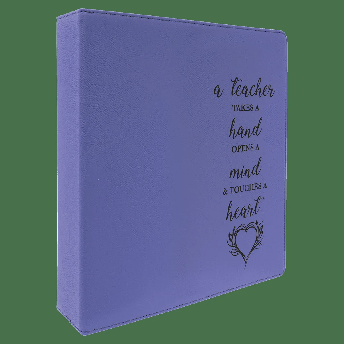 11" x 11 1/2" Purple/Black Leatherette 3 Ring Binder with 2" Slant D Rings 1
