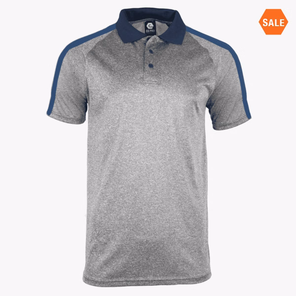 #F107 / Titanium Heather Men's Striped Polo