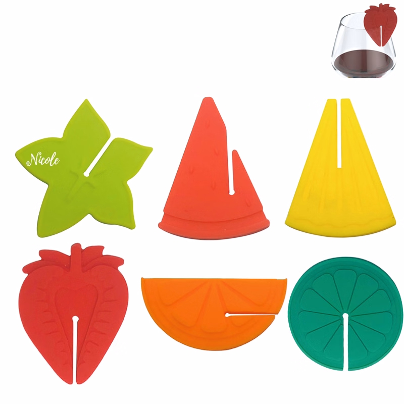 6PCS Silicone Wine Glass Charms Drink Markers