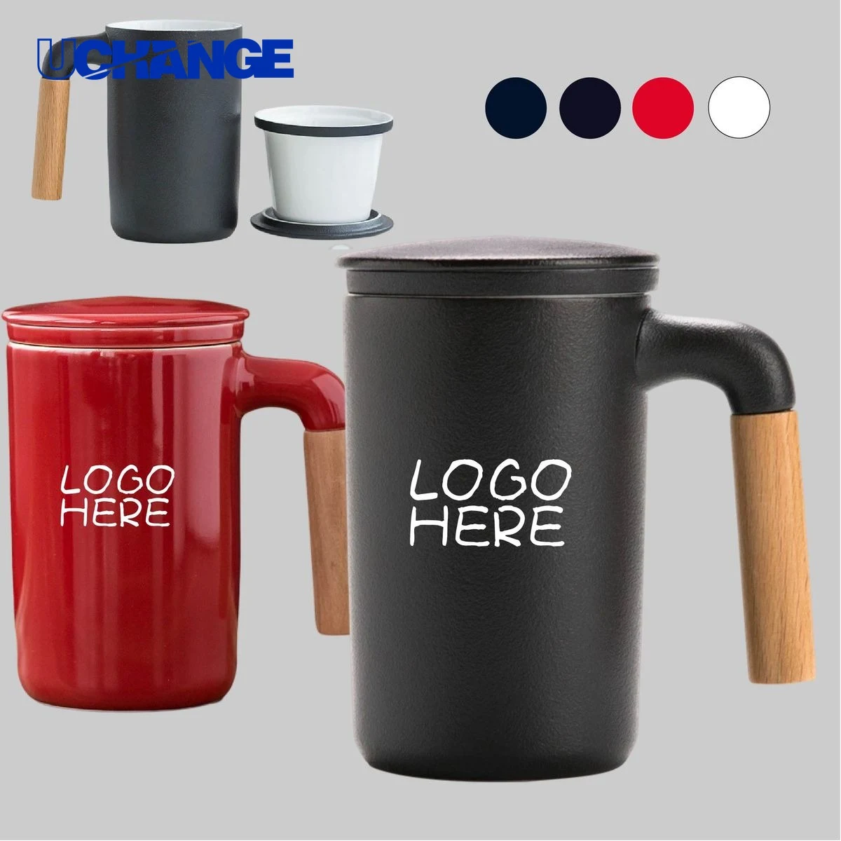 Stoneware Ceramic Mug Container with Filter 1