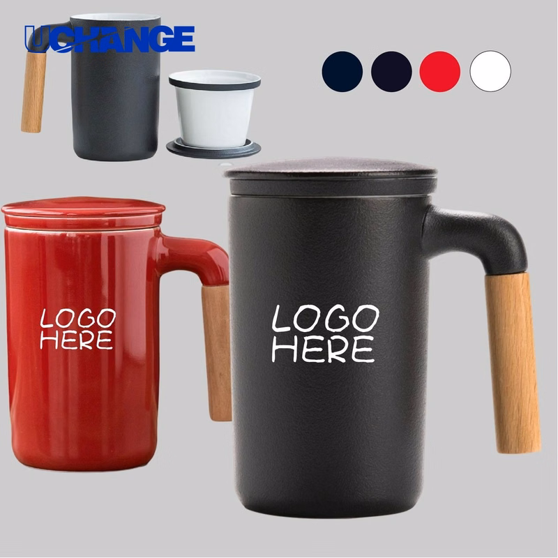 Stoneware Ceramic Mug Container with Filter