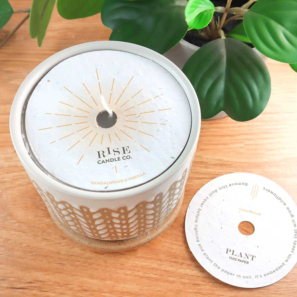 Double-Sided 4" Seed Paper Candle Dust Covers 1