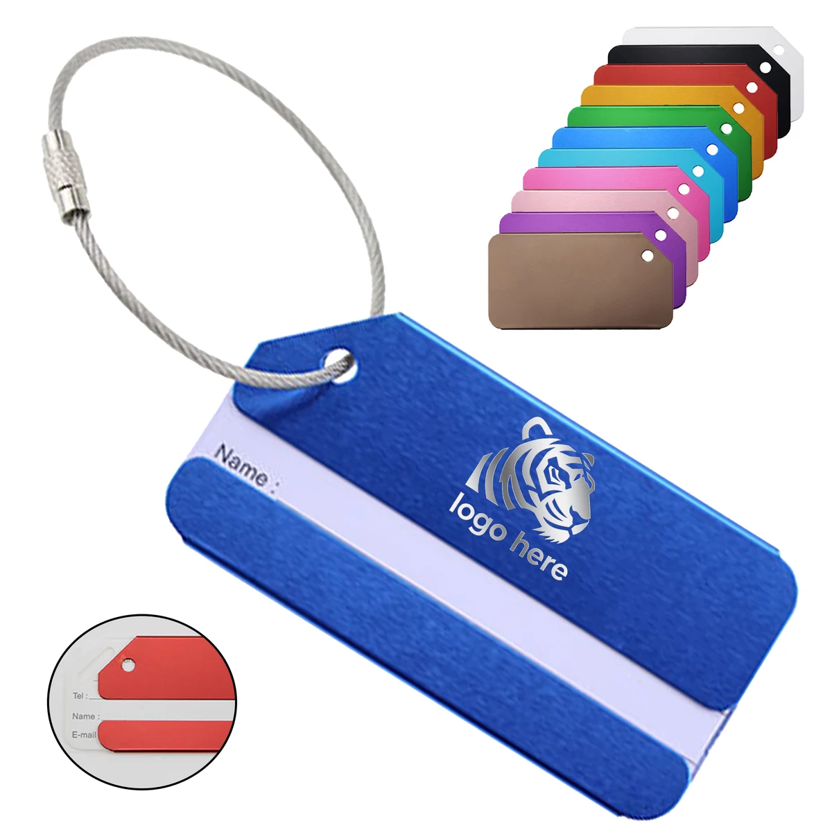 Heavy Duty Personalized Aluminum Luggage Tag 1