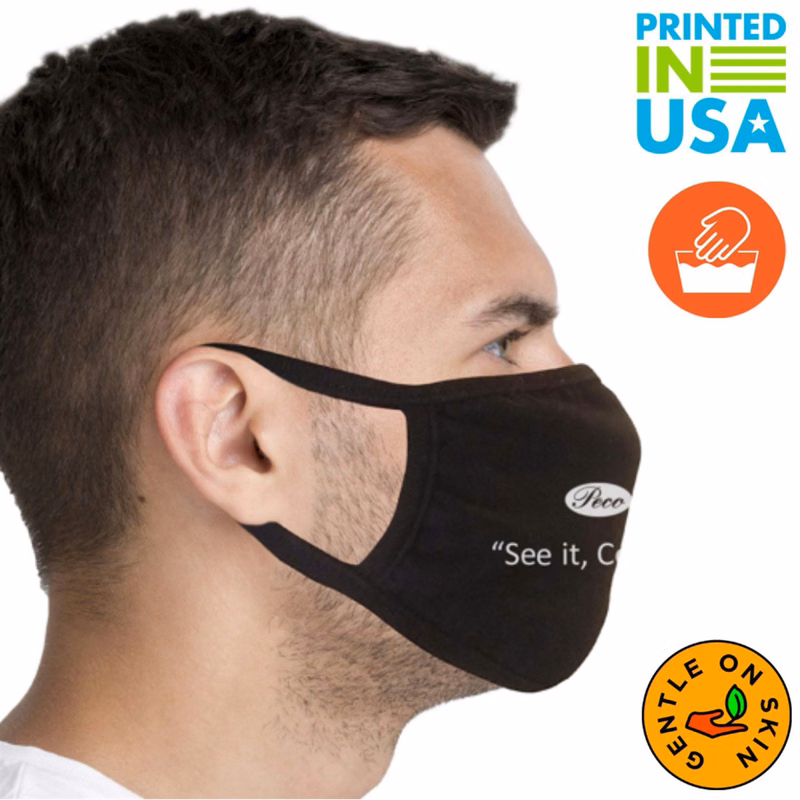USA Printed 3 Layer Screen printed Cotton Face Mask, quick ship