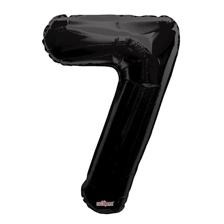 Mylar Number 7 Balloons - Black 34" 1