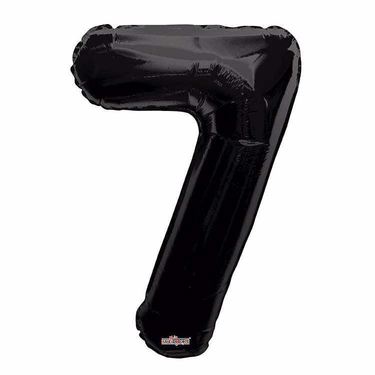 Mylar Number 7 Balloons - Black 34"