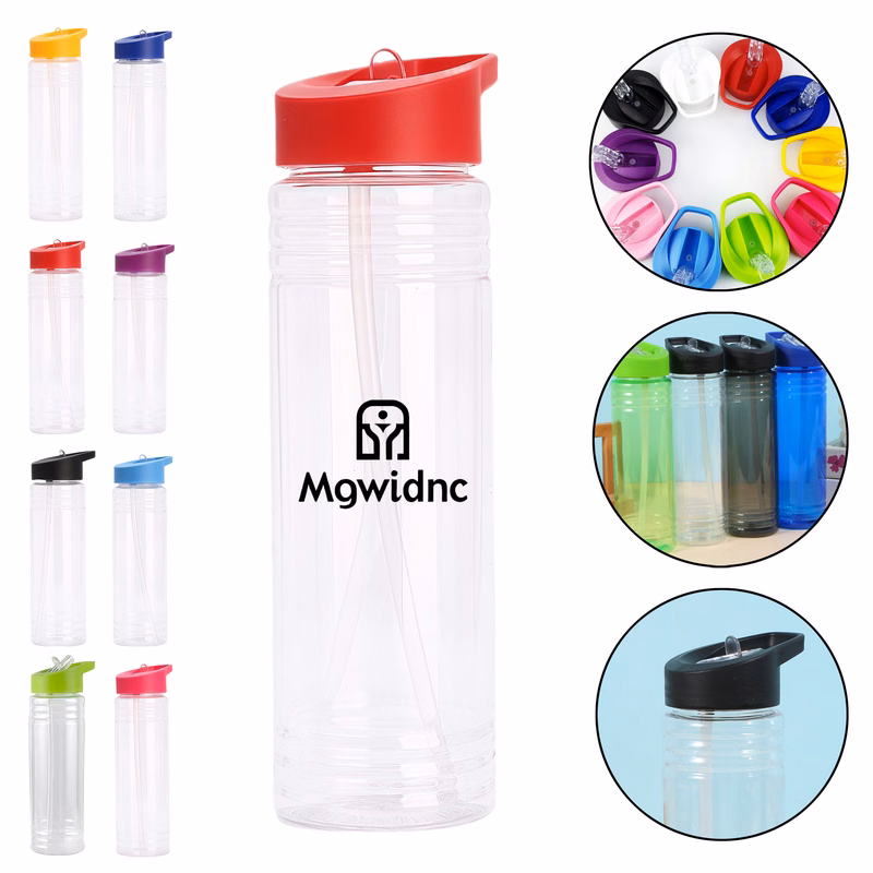 700ml Plastic PS Straw Cup with Handle Lid