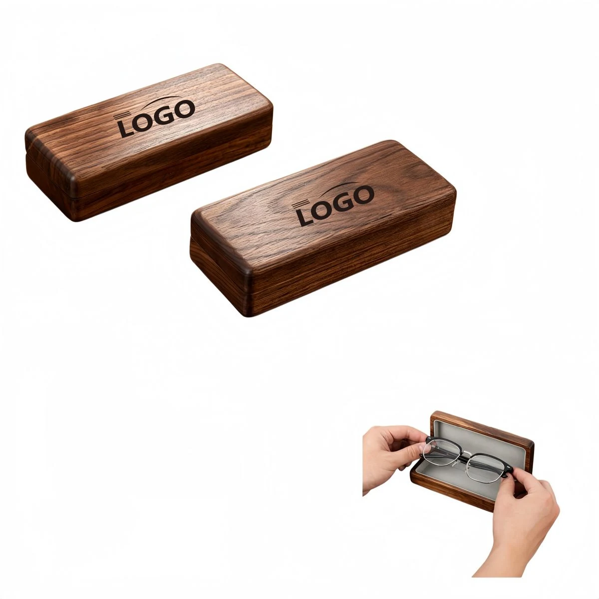 Walnut Wood Eyeglass Case 1