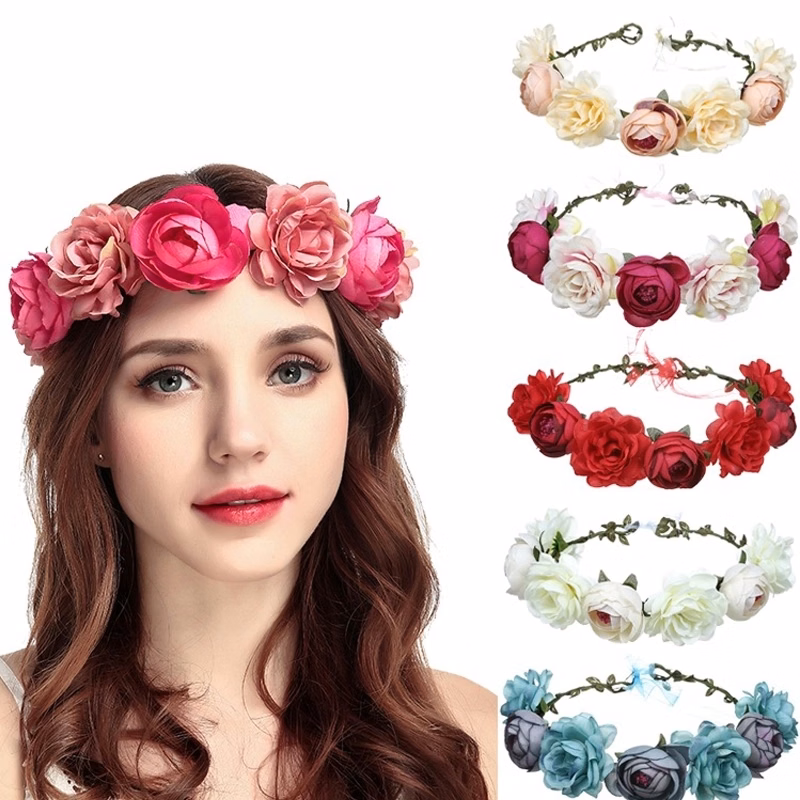 Adjustable Floral Wreath Hair Band