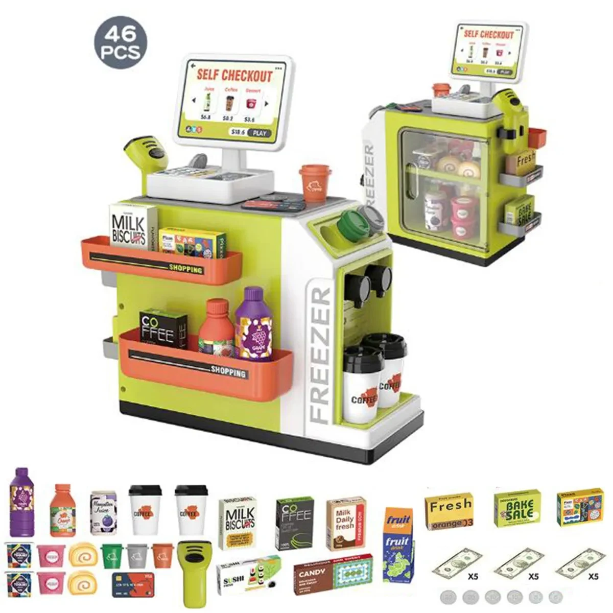 Cash Register Playset for Kids - 46PCS Pretend Play 1