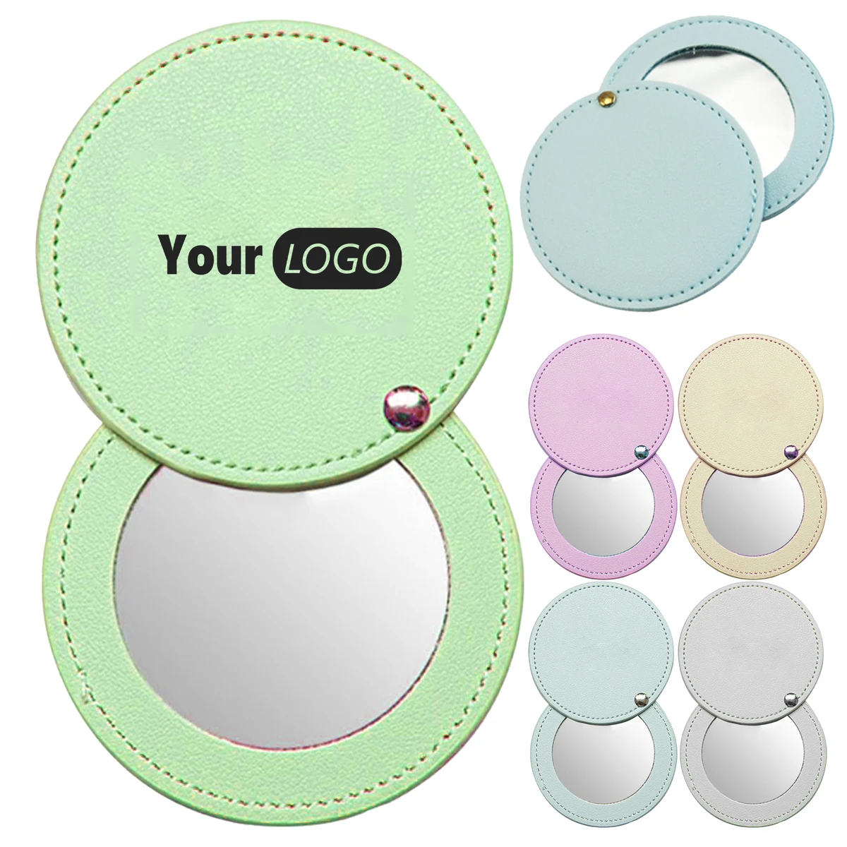 Pu Stylish Leather Compact Mirror 1