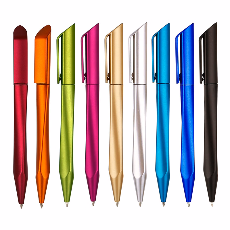 Twisted Triangular Metallic Finish Ballpoint Pen