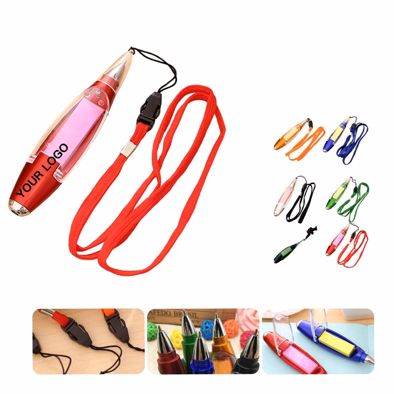 Ballpoint Pen with Sticky Notes and Lanyard