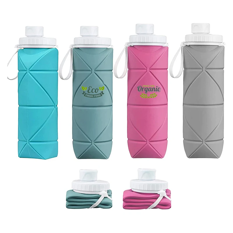 20oz Leakproof Silicone Collapsible Water Bottles 1