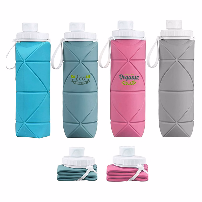 20oz Leakproof Silicone Collapsible Water Bottles