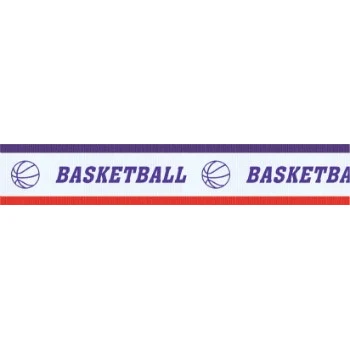 Basketball "V" Neck Ribbon with Clip, 7/8" wide 1