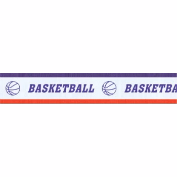 Basketball "V" Neck Ribbon with Clip, 7/8" wide