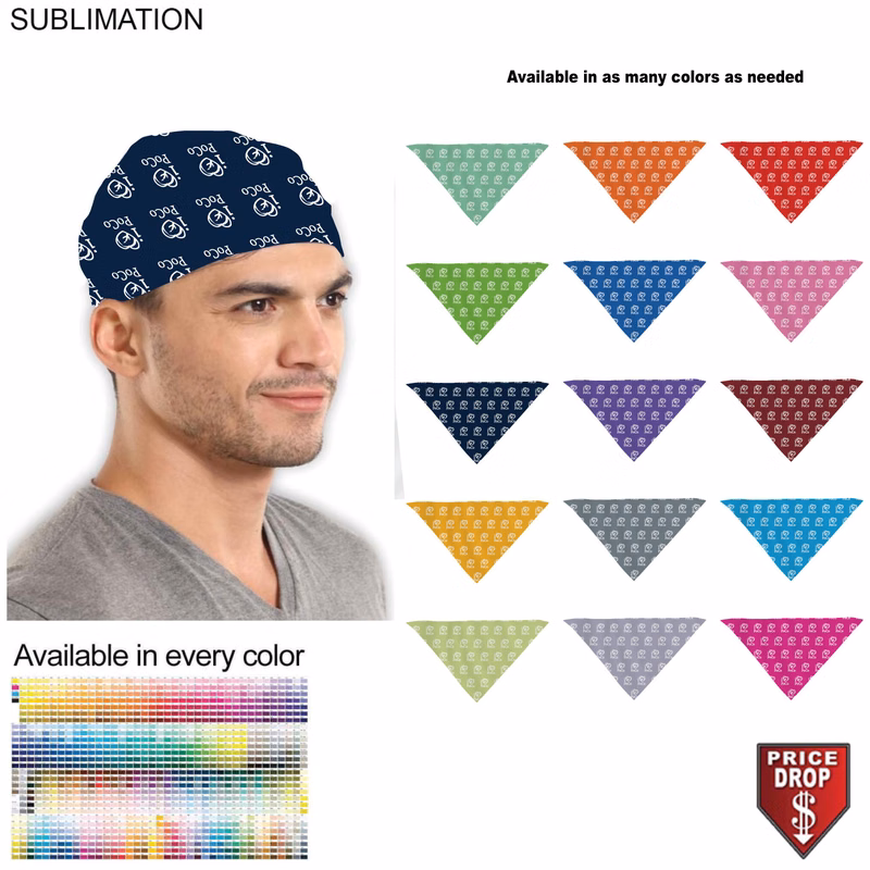 Team building Colored Triangle Bandanna, 32"x22"x22", Sublimated Edge to Edge 1 side