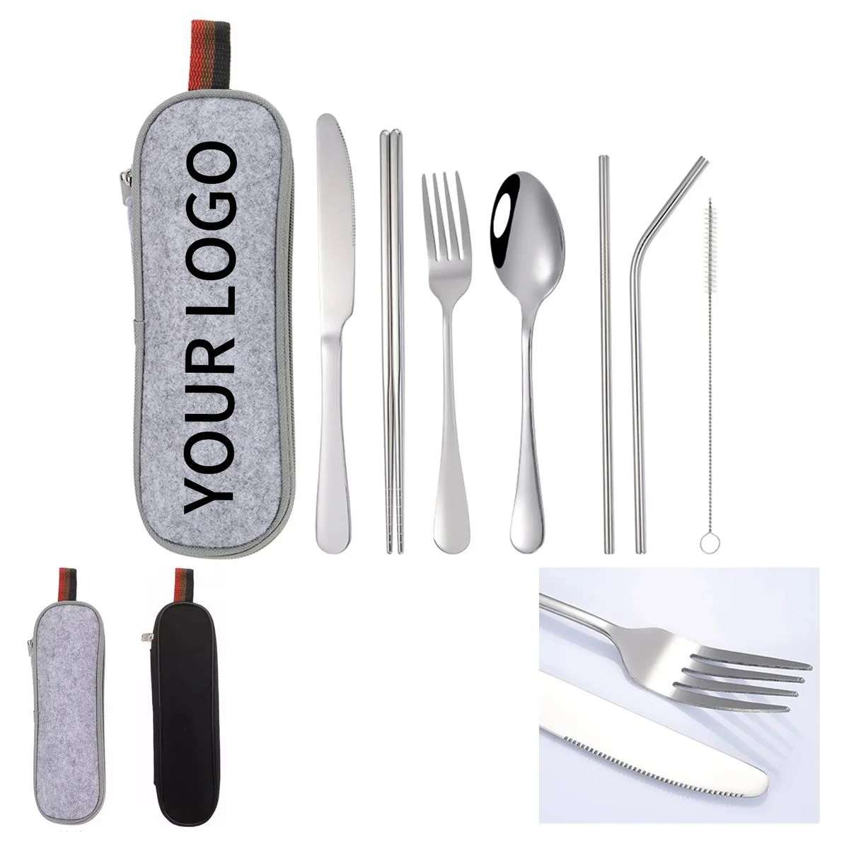 Compact Stainless Steel Cutlery Set for Outdoor Use 1
