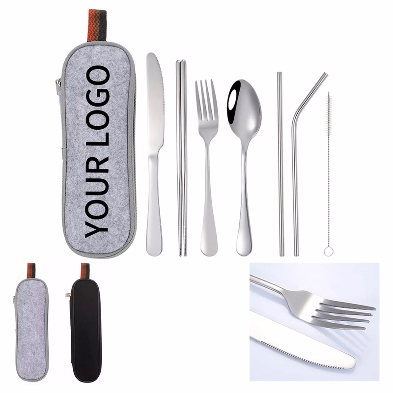 Compact Stainless Steel Cutlery Set for Outdoor Use