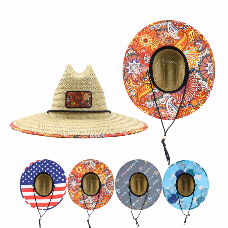 Patch Hand-Knitted Straw Hat