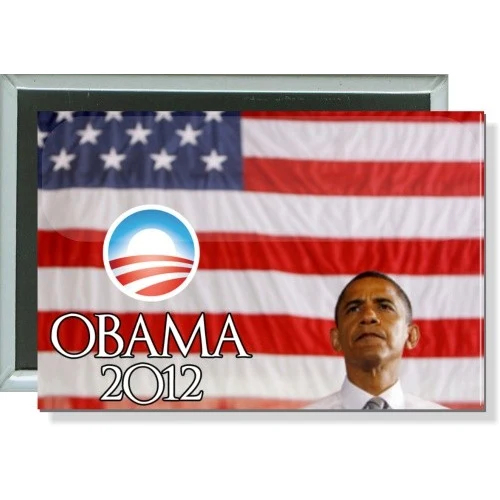 Obama Logo 2012, American Flag Button 1