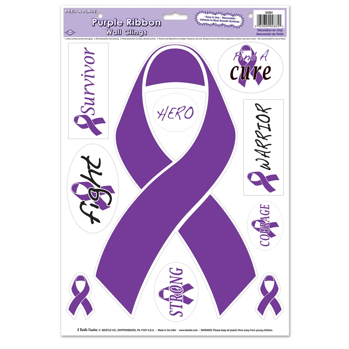 Purple Ribbons Peel 'N Place 1