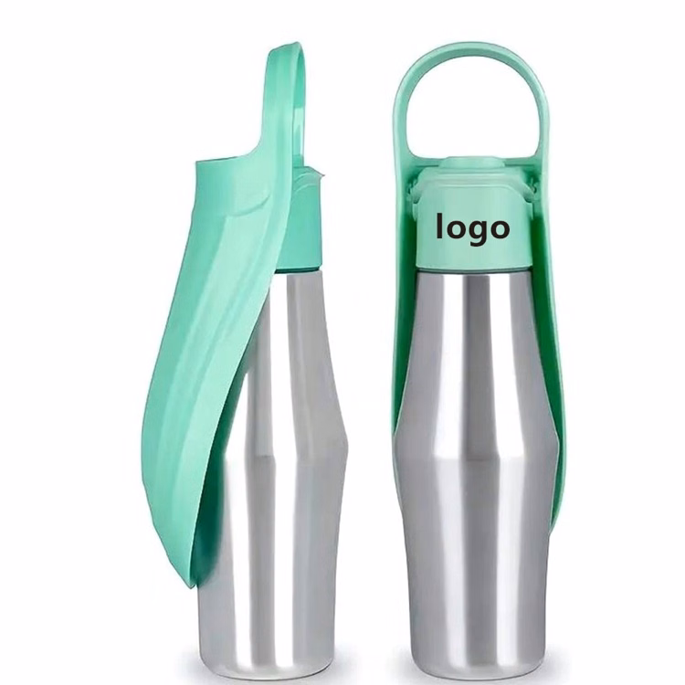 Stainless Steel Dog Travel Water Bottle with Drinking Feeder