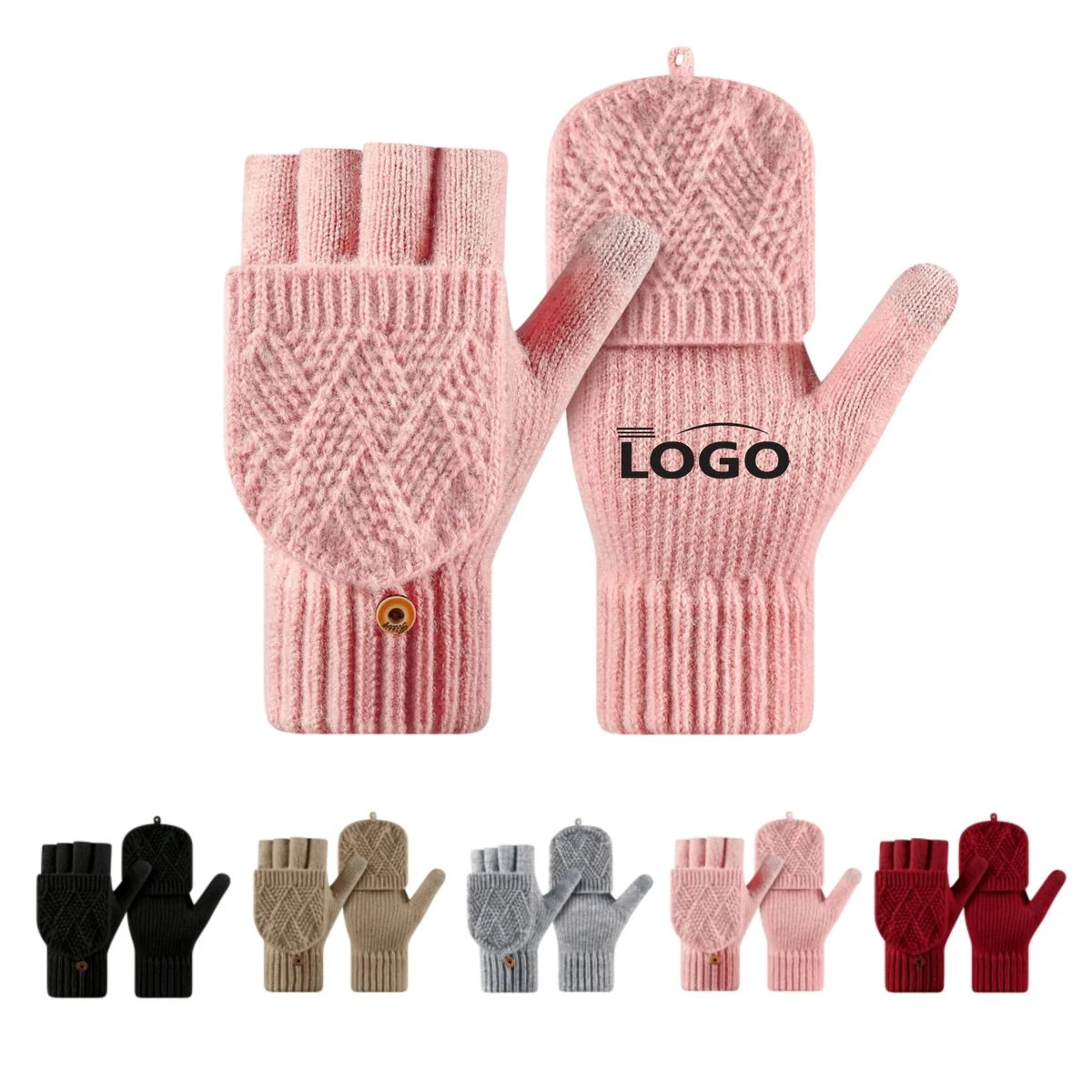 MOQ10 Winter Warm Gloves Fingerless Mittens 1