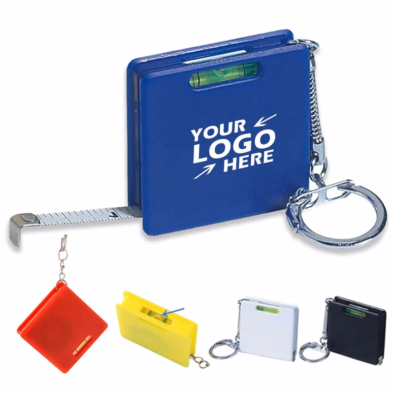 Mini Keychain Tape Bubble Level 1meter Measuring Steel Ruler