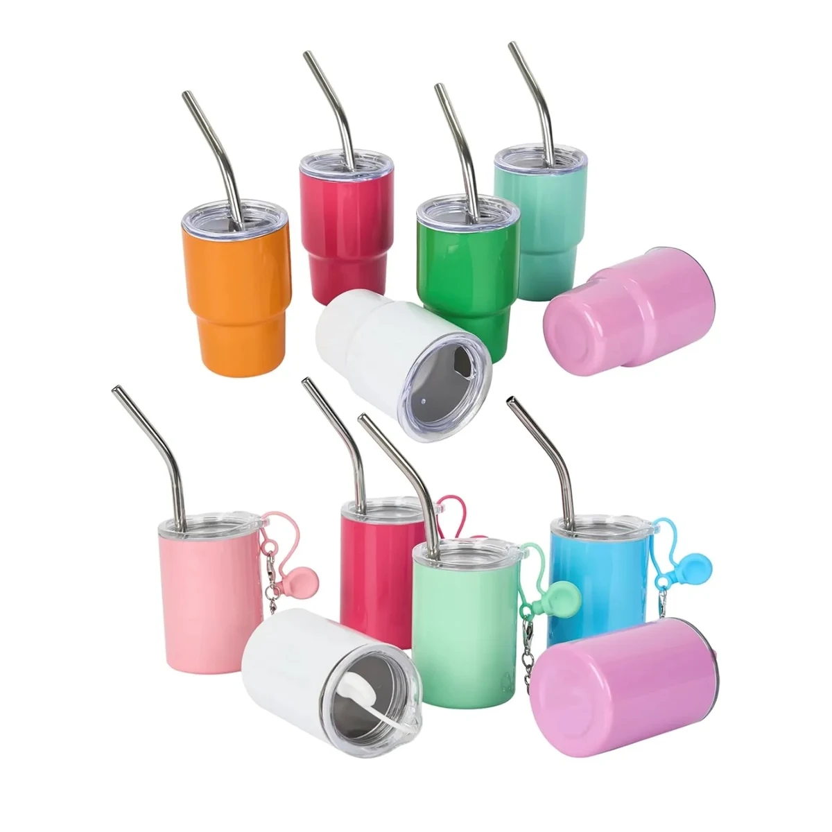 Mini Tumbler Shot Glass with Straw, Lids, Birthday Gifts 1