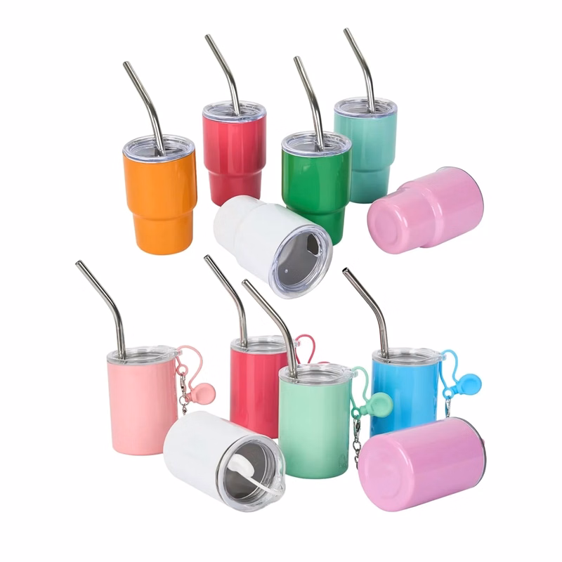 Mini Tumbler Shot Glass with Straw, Lids, Birthday Gifts