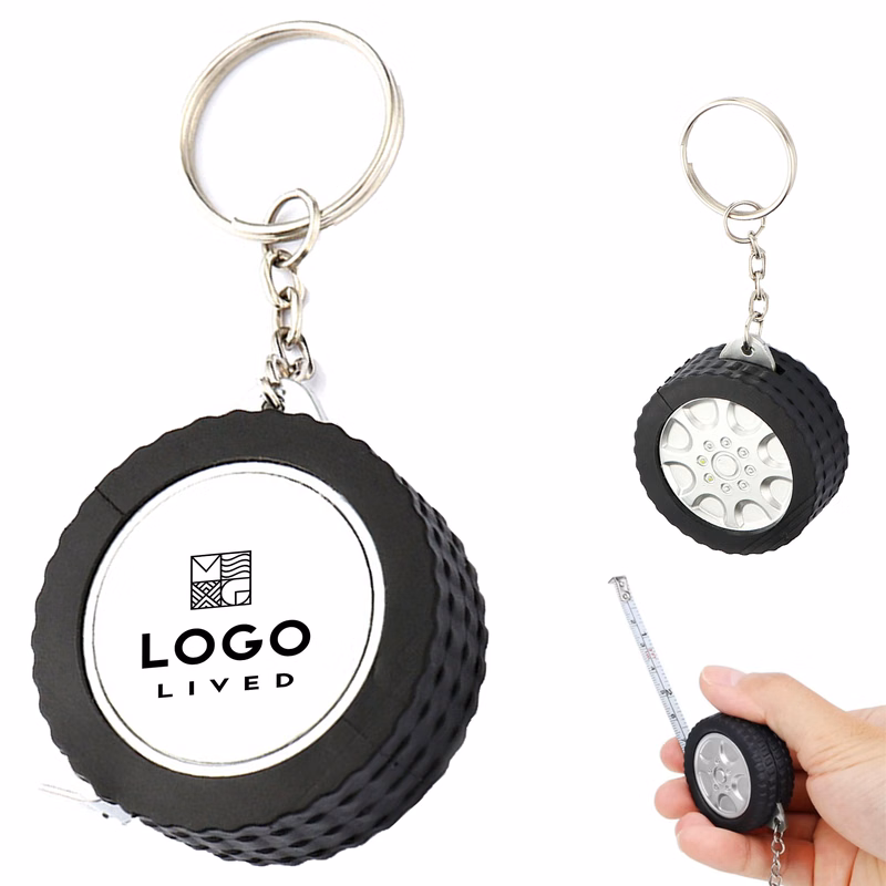 Tire Anisotropic Portable Tape Measure Keychain