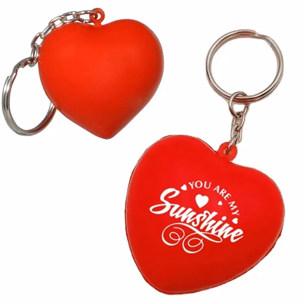 Heart Shape Stress Ball Keychain
