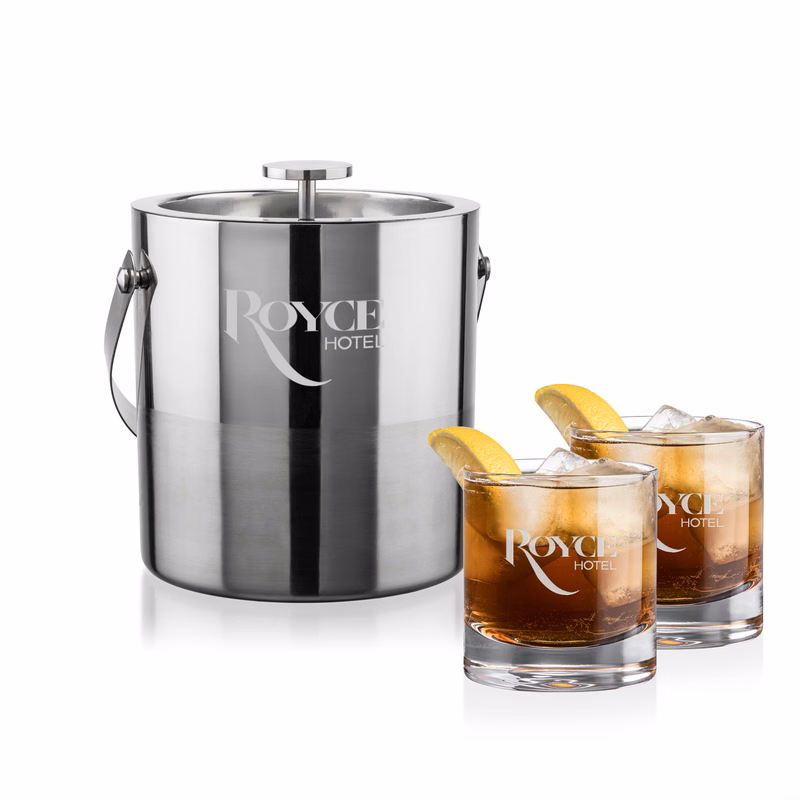 Catania Ice Bucket & Wakefield On-the-Rocks Set