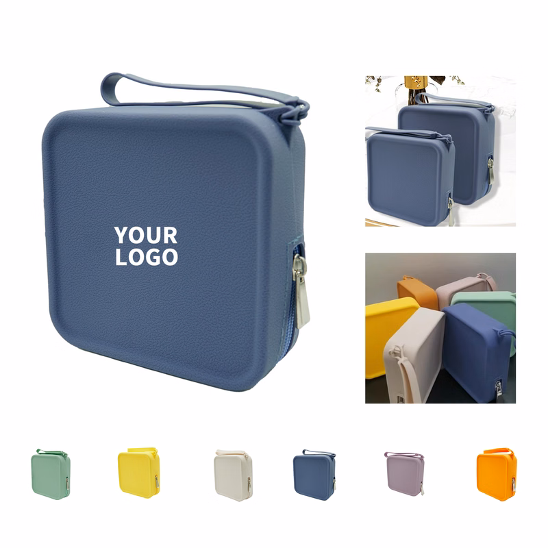 Silicone Coin Bag With Zipper Portable Strap Friendly Case