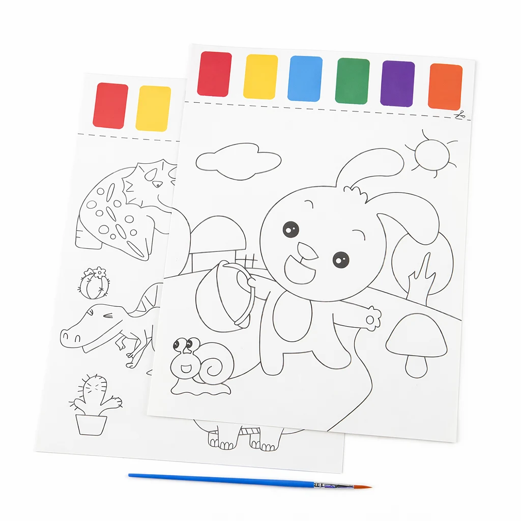 Watercolor Coloring Sheets 1