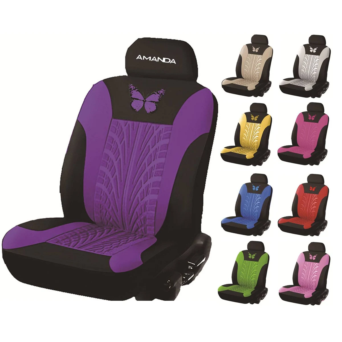 Full Set Fashion Butterfly Cloth Cushion Mat Car Seat Cover 1
