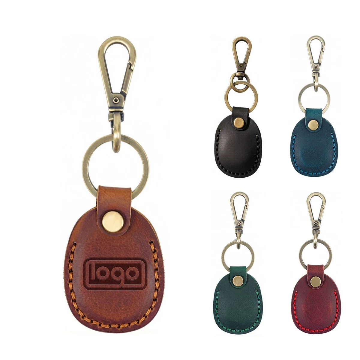 Access Card Genuine Leather Holder Keychain 1