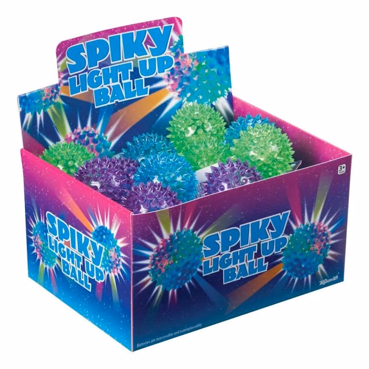 Flashing Spiky Balls - Assorted Colors 2.5"